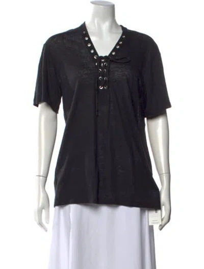 Pre-owned Iro Linen V-neck T-shirt In Grey