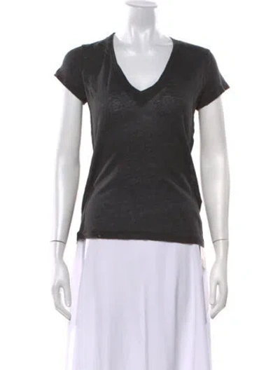 Pre-owned Iro Linen V-neck T-shirt In Grey