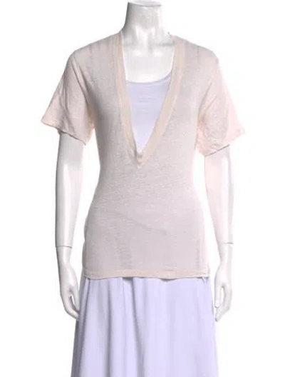Pre-owned Iro Linen V-neck T-shirt In Neutral