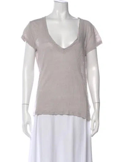 Pre-owned Iro Linen V-neck T-shirt In Neutral