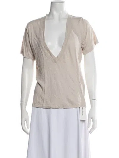 Pre-owned Iro Linen V-neck T-shirt In Neutrals