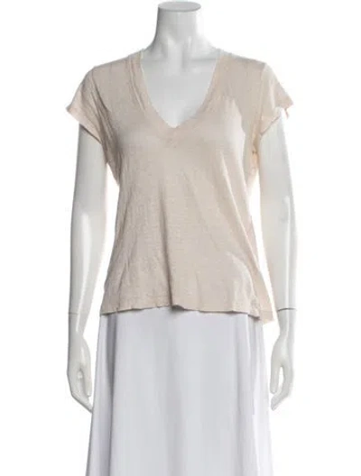 Pre-owned Iro Linen V-neck T-shirt In Neutrals