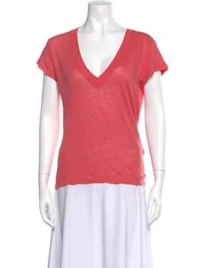 Pre-owned Iro Linen V-neck T-shirt In Pink