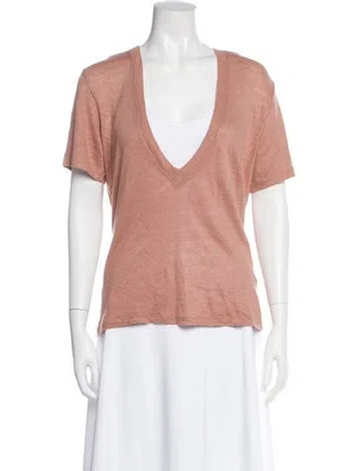 Pre-owned Iro Linen V-neck T-shirt In Pink