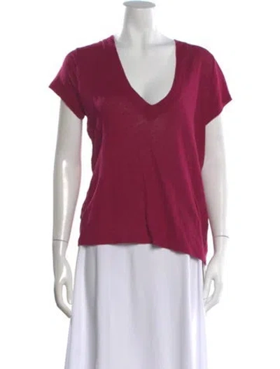 Pre-owned Iro Linen V-neck T-shirt In Purple