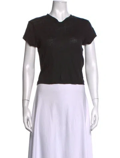 Pre-owned Iro Linen V-neck T-shirt W/ Tags In Black