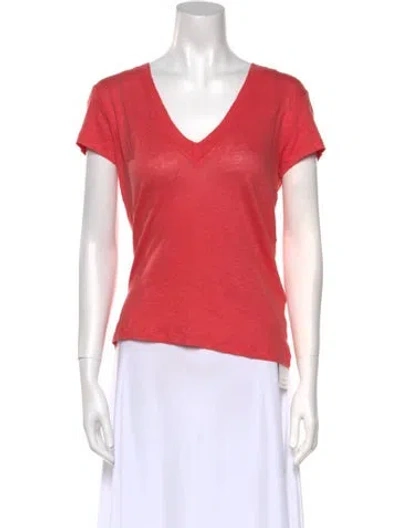 Pre-owned Iro Linen V-neck T-shirt W/ Tags In Pink