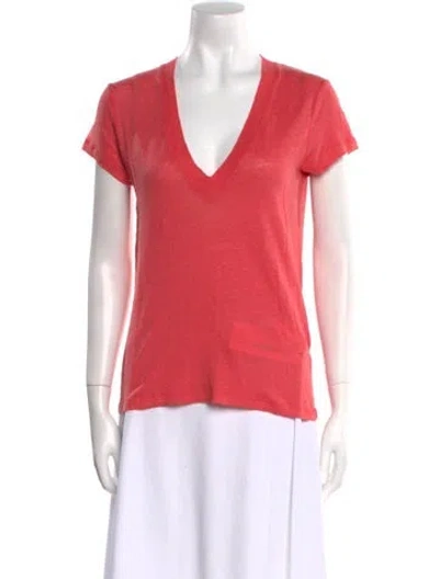 Pre-owned Iro Linen V-neck T-shirt W/ Tags In Pink