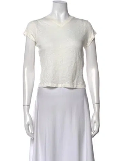 Pre-owned Iro Linen V-neck T-shirt W/ Tags In White
