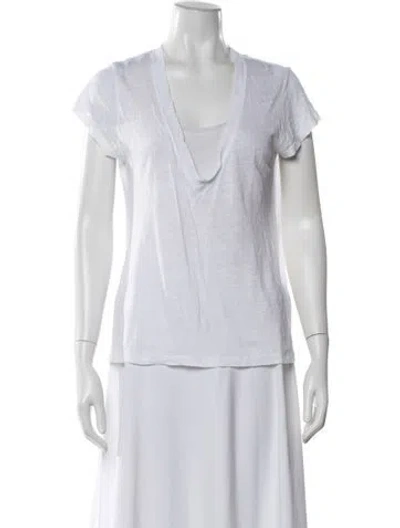 Pre-owned Iro Linen V-neck T-shirt In White