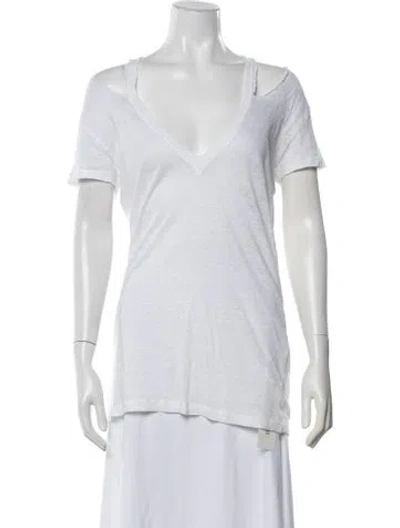 Pre-owned Iro Linen V-neck T-shirt In White