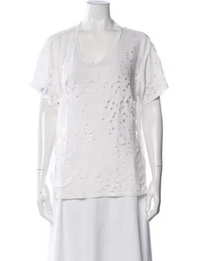 Pre-owned Iro Linen V-neck T-shirt In White