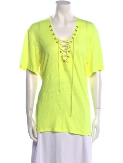 Pre-owned Iro Linen V-neck Tunic In Yellow