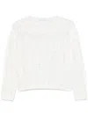 Iro Cotton Cable Knit Sweater With Round Neck