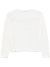 Iro Cotton Cable Knit Sweater With Round Neck In White