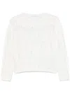 Iro Cotton Cable Knit Sweater With Round Neck In White