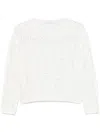 Iro Cotton Cable Knit Sweater With Round Neck In White