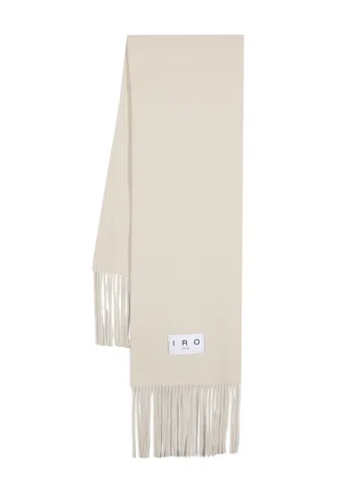 Iro Fringe-edge Brushed Scarf In Grey