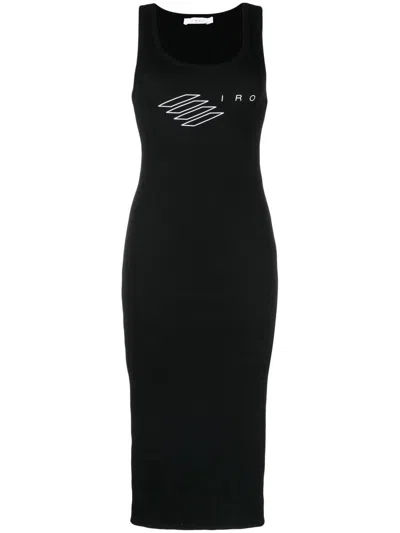Iro Logo-print Fitted Dress In Schwarz