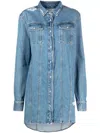 Iro Lange Jeans-hemdjacke In Blue