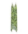 Iro Asymmetric-hem Slip Dress In Green Multico
