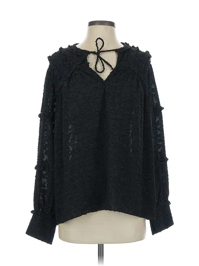 Pre-owned Iro Long Sleeve Blouse In Black