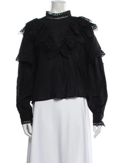 Pre-owned Iro Long Sleeve Blouse In Black