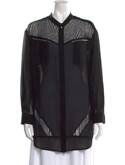 Pre-owned Iro Long Sleeve Blouse In Black