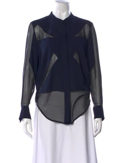 Pre-owned Iro Long Sleeve Blouse In Blue