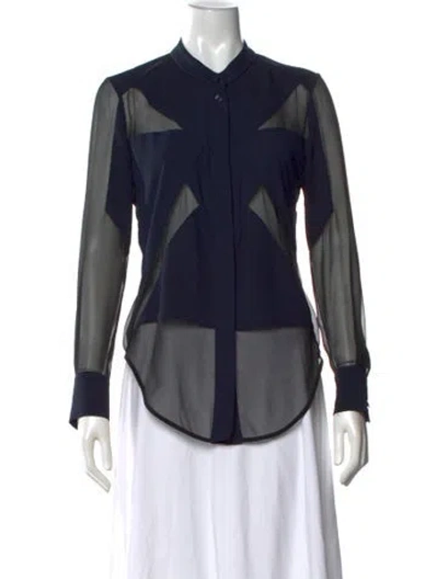 Pre-owned Iro Long Sleeve Blouse In Blue