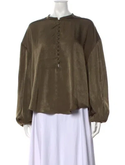 Pre-owned Iro Long Sleeve Blouse In Green