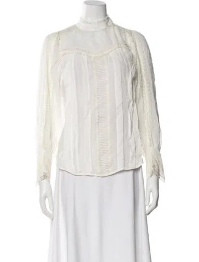 Pre-owned Iro Long Sleeve Blouse In White