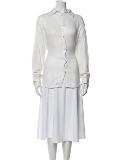 Pre-owned Iro Long Sleeve Blouse In White