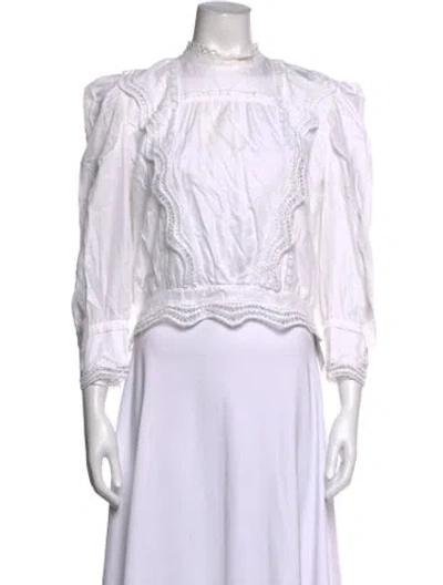 Pre-owned Iro Long Sleeve Blouse In White