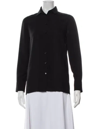 Pre-owned Iro Long Sleeve Button-up Top In Black