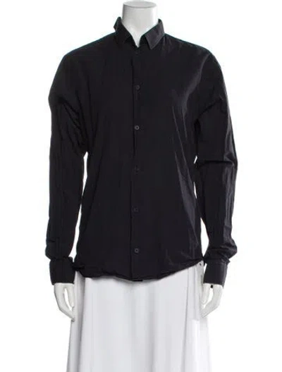 Pre-owned Iro Long Sleeve Button-up Top In Black