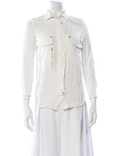 Pre-owned Iro Long Sleeve Button-up Top In Neutral