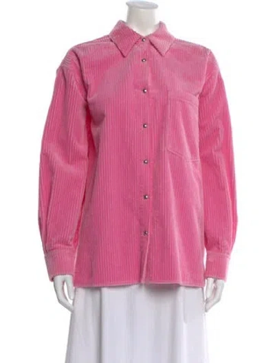 Pre-owned Iro Long Sleeve Button-up Top W/ Tags In Pink
