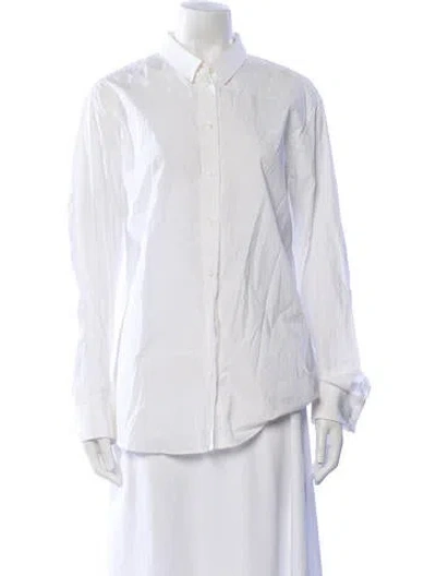 Pre-owned Iro Long Sleeve Button-up Top In White