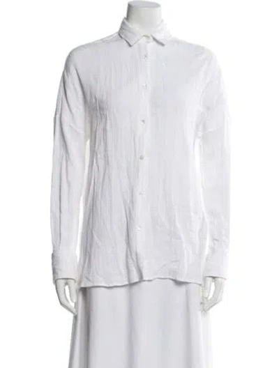 Pre-owned Iro Long Sleeve Button-up Top In White
