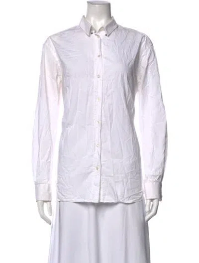 Pre-owned Iro Long Sleeve Button-up Top In White