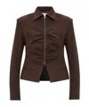 Iro Helvina Long Sleeve Tailored Blazer Jacket In Brown