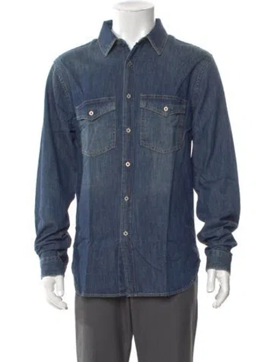 Pre-owned Iro Long Sleeve Denim Shirt W/ Tags In Blue