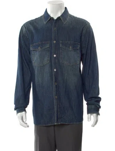 Pre-owned Iro Long Sleeve Denim Shirt W/ Tags In Blue
