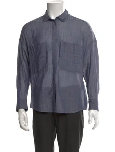 Pre-owned Iro Long Sleeve Dress Shirt In Blue
