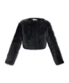 Iro Sheepskin Cropped Jacket In Black