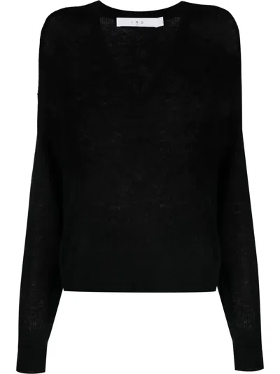 Iro Long-sleeve Knitted Top In Black