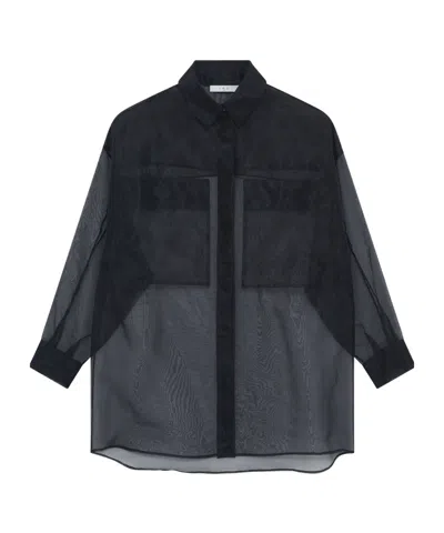 Iro Long Sleeve Sheer Shirt In Black
