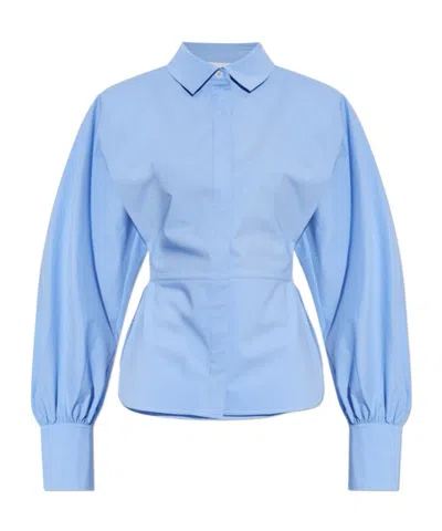 Iro Puff-sleeve Button-down Shirt In Blue