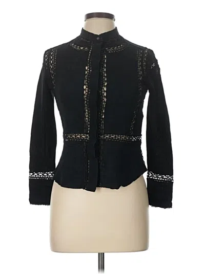 Pre-owned Iro Long Sleeve Silk Top Black Mock Neckline Tops